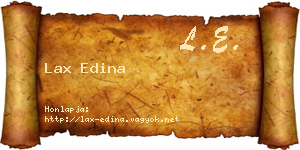Lax Edina névjegykártya